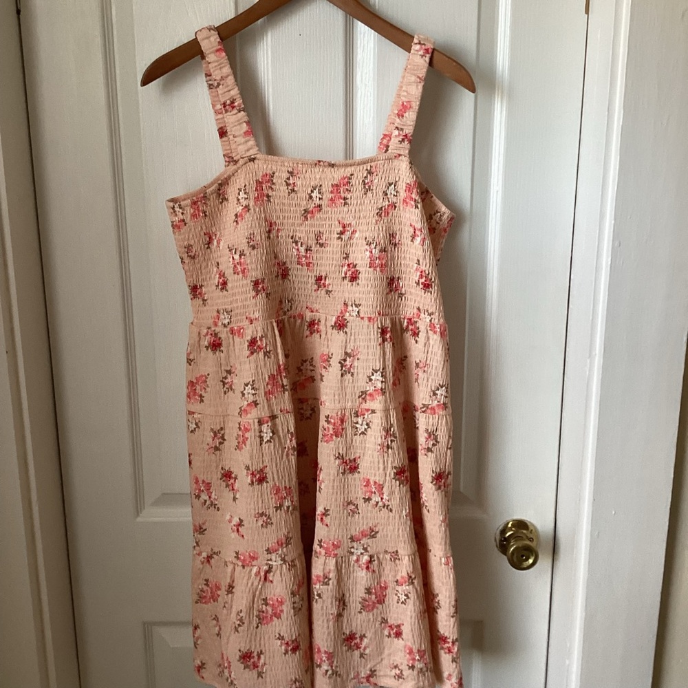 MAURICES: 24/7 bere floral smocked bodice tiered mini dress 0X